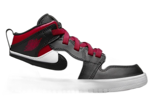 Jordan 1 Mid ALT White Black Gym Red (PS)