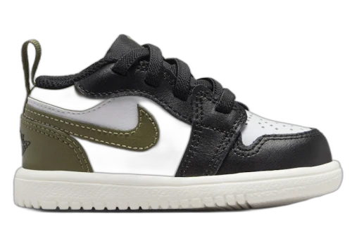 Jordan 1 Low ALT Black Medium Olive Sail White (TD)