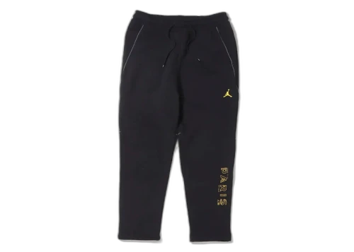 Jordan x Paris Saint-Germain Fleece Pants (Asia Sizing) Black/Tour Yellow