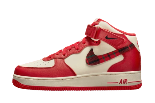 Nike Air Force 1 Mid '07 LX Plaid Cream Red