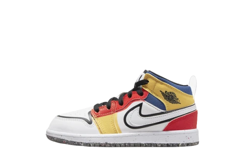 Jordan 1 Mid SE White Picante Red French Blue Black (PS)