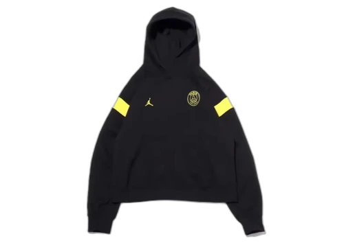 Jordan x Paris Saint-Germain Womens Hoodie (Asia Sizing) Black/Tour Yellow