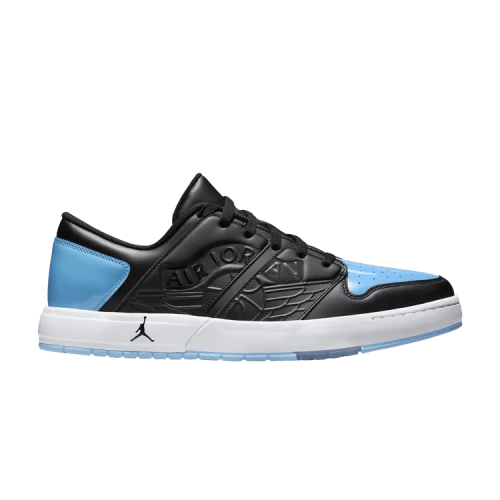 Jordan Nu Retro 1 Low Black White Football Grey University Blue