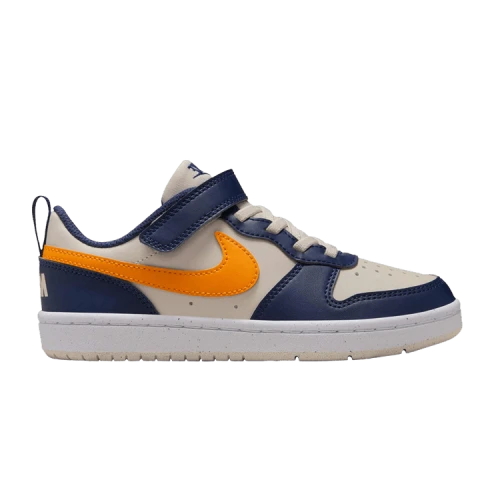Nike Court Borough Low Recraft Light Orewood Brown Midnight Navy White Orange Peel (PS)
