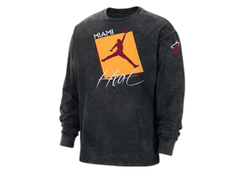 Jordan NBA Miami Heat Courtside Statement Long-Sleeve T-shirt Black
