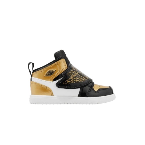 Sky Jordan 1 Mid Black Metallic Gold White (TD)