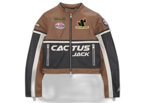Jordan x Travis Scott Cactus Jack Women's Leather Jacket (Asia Sizing) Archaeo Brown
