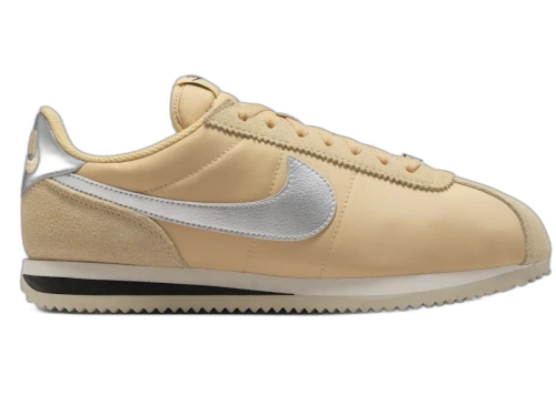 Nike Cortez Textile Sesame Light Orewood Brown Black Metallic Silver (Women's)