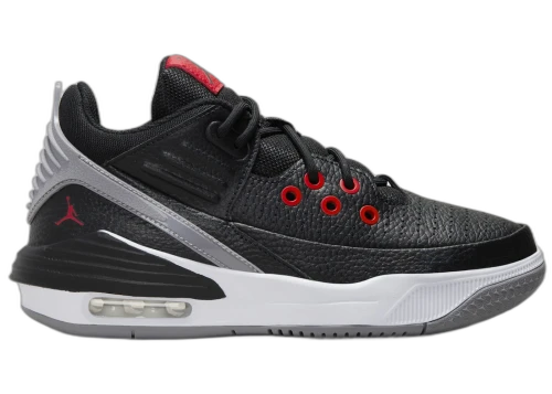 Jordan Max Aura 5 Black White Cement Grey University Red (GS)