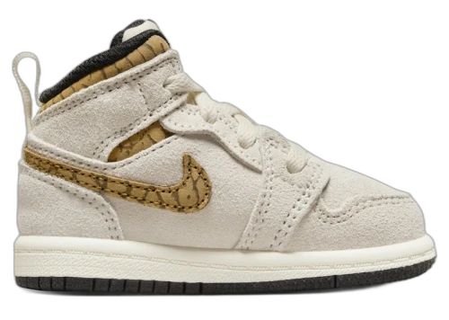 Jordan 1 Mid SE Light Orewood Brown White Light British Tan Metallic Gold (TD)