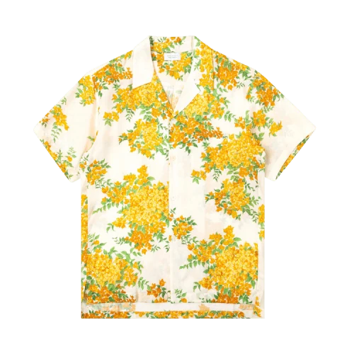 John Elliott Bowling Shirt 'Off White Bougainvellea'