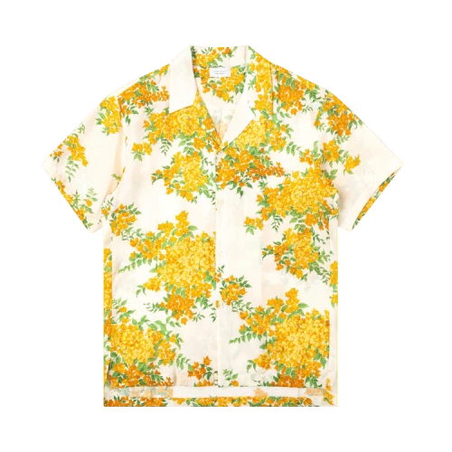 John Elliott Bowling Shirt 'Off White Bougainvellea'