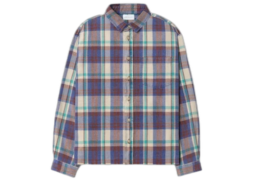 John Elliott Hemi Oversized Long Sleeve Flannel Shirt Orchard Check