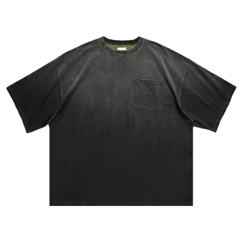 Kapital Bone 2 Tones Big Pocket Jersey T-Shirt 'Black/Khaki'