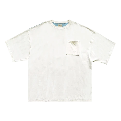 Kapital Bone 2 Tones Big Pocket Jersey T-Shirt 'Ecru/Sax'
