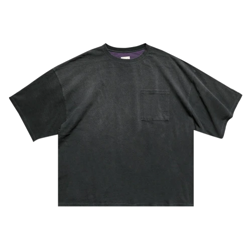 Kapital Jersey 2Tones Big Pocket T-Shirt (Bone) 'Black/Purple'