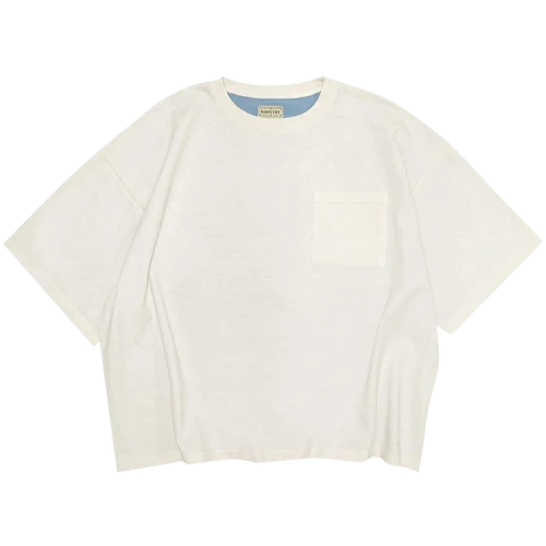 Kapital Jersey 2Tones Big Pocket T-Shirt (Bone) 'Ecru/Sax'