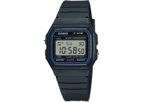 Casio Men's Classic Digital Watch with Black Strap F-91W-1