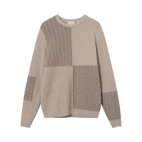 forét Walnut Patchwork Knit 'Khaki'