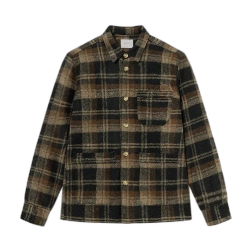 forét Ivy Check Wool Overshirt 'Brown'