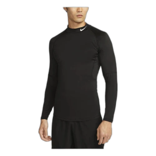 Nike Dri-FIT Fitness Mock-Neck Long-Sleeve Top 'Black'