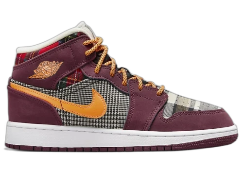 Jordan 1 Mid SE Plaid (GS)