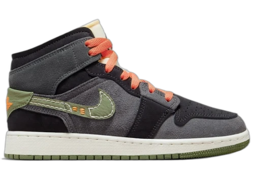 Jordan 1 Mid SE Craft Anthracite Light Olive (GS)
