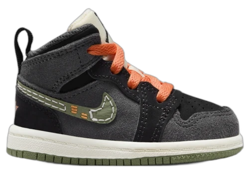 Jordan 1 Mid SE Craft Anthracite Black Bright Mandarin Sky J Light Olive (TD)