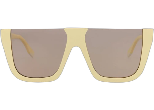 Fendi Shield-Frame Acetate Sunglasses Yellow/Yellow/Brown (FE40136I-62-39E)