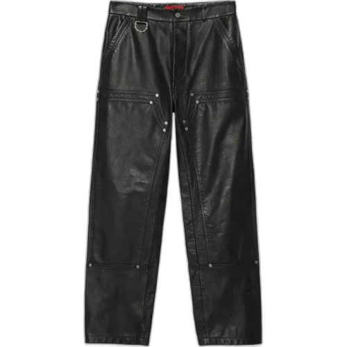 424 Leather Pants Unisex Black Moderate