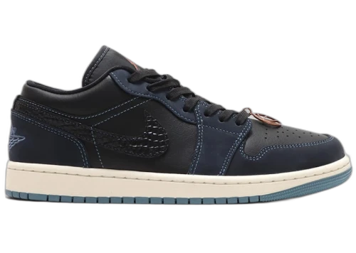 Jordan 1 Low SE Black Dark Obsidian Snakeskin (Women's)
