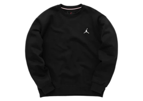 Jordan Essentials Fleece Crew Neck Pullover Sweatshirt Black/White