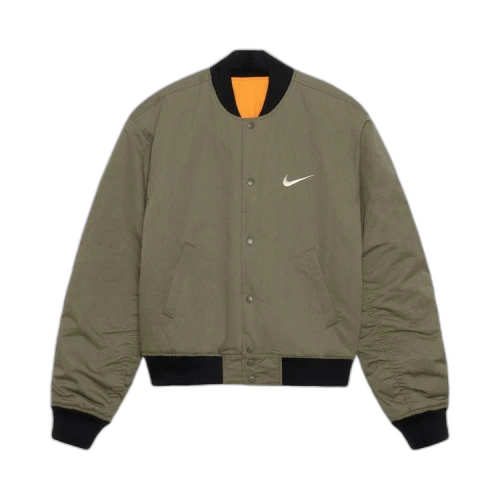 Stussy x Nike Reversible Varsity Jacket 'Medium Olive/Bright Mandarin'