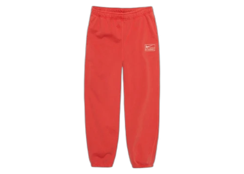 Stussy x Nike Pigment Dyed Fleece Sweatpants Habanero Red