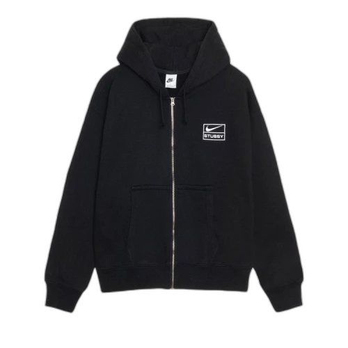Stussy x Nike Pigment Dyed Fleece Zip Hoodie 'Black'