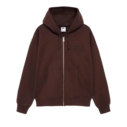 Stussy x Nike Stone Washed Fleece Zip Hoodie 'Dark Cinder'