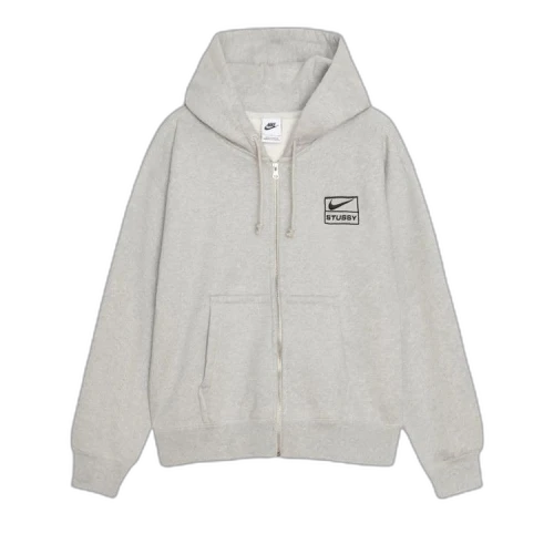 Stussy x Nike Fleece Zip Up Hoodie (Asia Sizing FW23) Grey