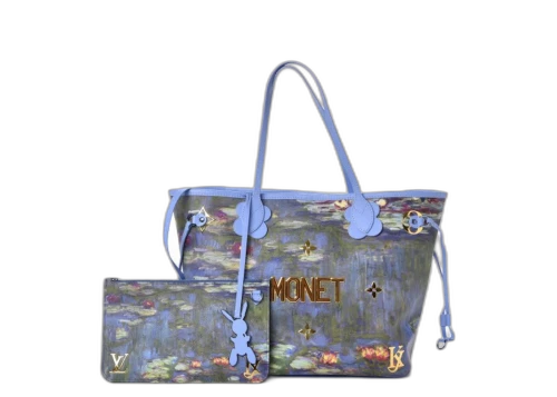 Louis Vuitton x Jeff Koons Neverfull Claude Monet Masters MM Lavender Multicolor