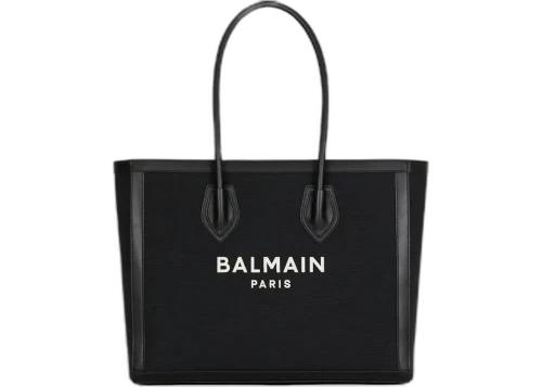 Balmain Army Shopper 42 Logo Tote Bag Black