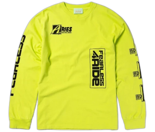 Aries Fearless Moto Longsleeved T-shirt Lime