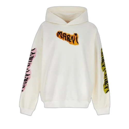 Marni Logo Hoodie 'Natural White'