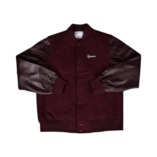 Supreme Crew Varsity Jacket 'Burgundy'