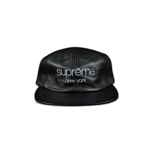Supreme Leather Classic Logo 6-Panel 'Black'
