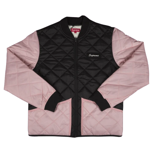 Supreme Color Blocked Quilted Jacket 'Pink'