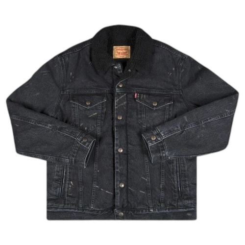 Supreme x Levi's Bleached Sherpa Trucker Jacket 'Black'