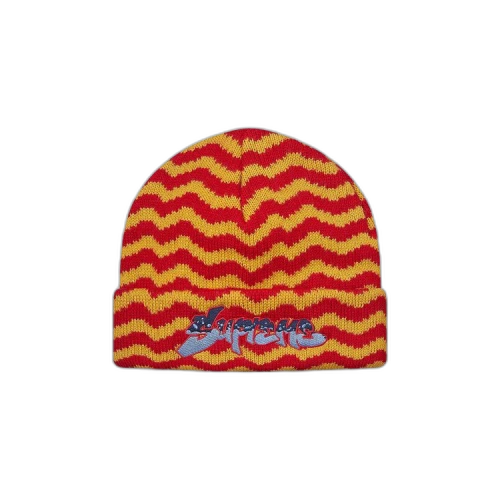Supreme Zig Zag Stripe Beanie 'Red'