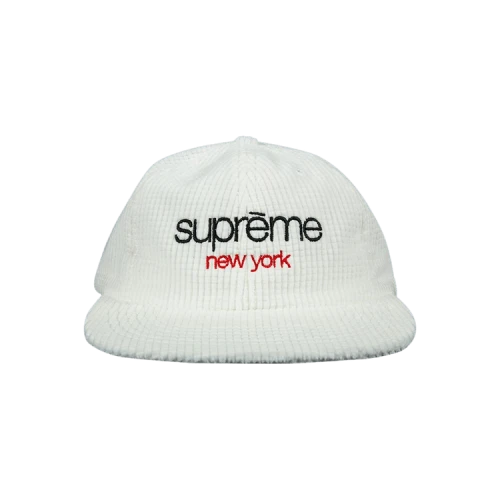 Supreme Waffle Cord Classic Logo 6-Panel 'White'