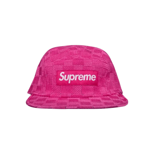 Supreme Checker Weave Camp Cap 'Pink'