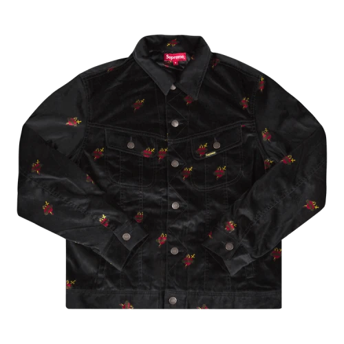 Supreme Velvet Trucker Jacket 'Black'