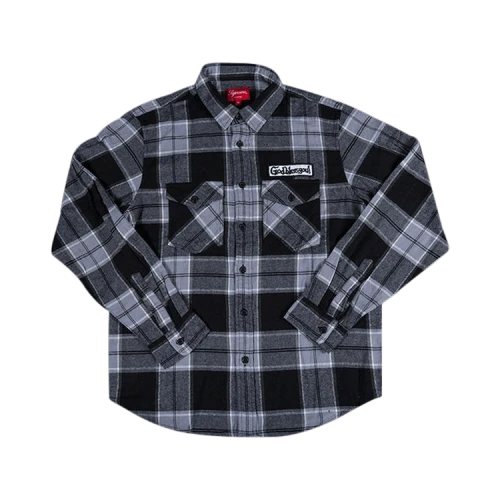 Supreme God Bless Plaid Flannel Shirt 'Black'